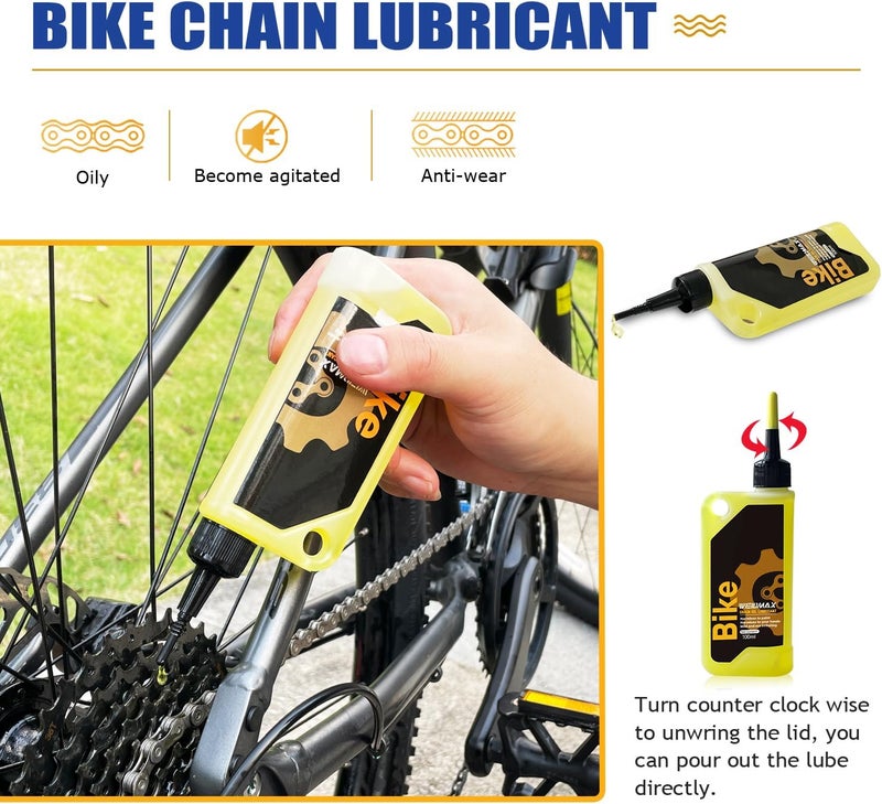 WEIDMAX 7 in 1 Bike Chain Cleaning Kit, Bike Chain Cleaner includes 350ml Degreaser Spray, 100ml Chain Lube, 4 Brushes & Towel, Bicycle Chain Cleaner for MTB/Road Bicycle - Image 3